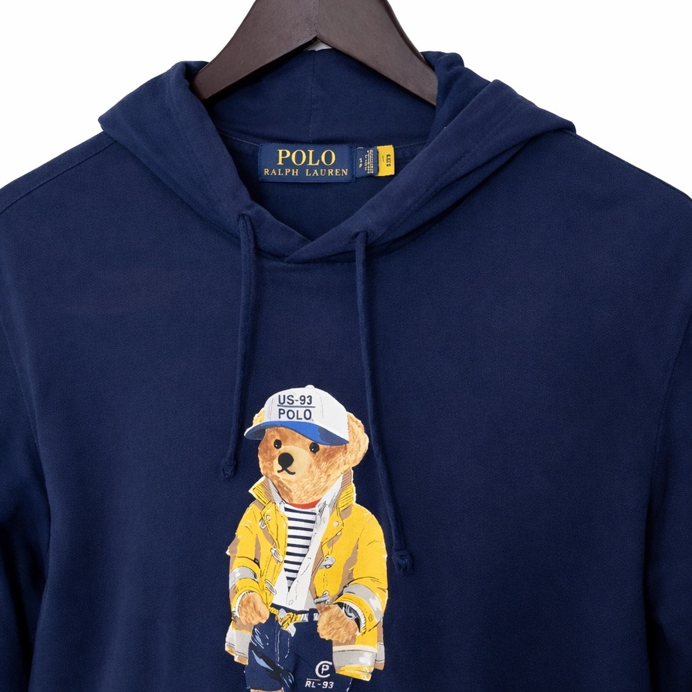 Polo Ralph Lauren Polo Bear Hooded Long Sleeve T-Shirt – Navy | Men’s Small - Picture 4 of 6